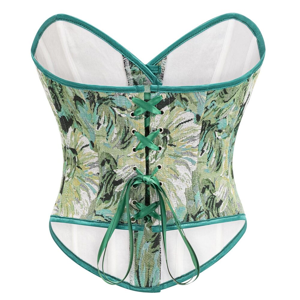 2939 Vintage Renaissance Floral Lace Up Bustier Corset Shapewear Top US - Picture 2 of 8
